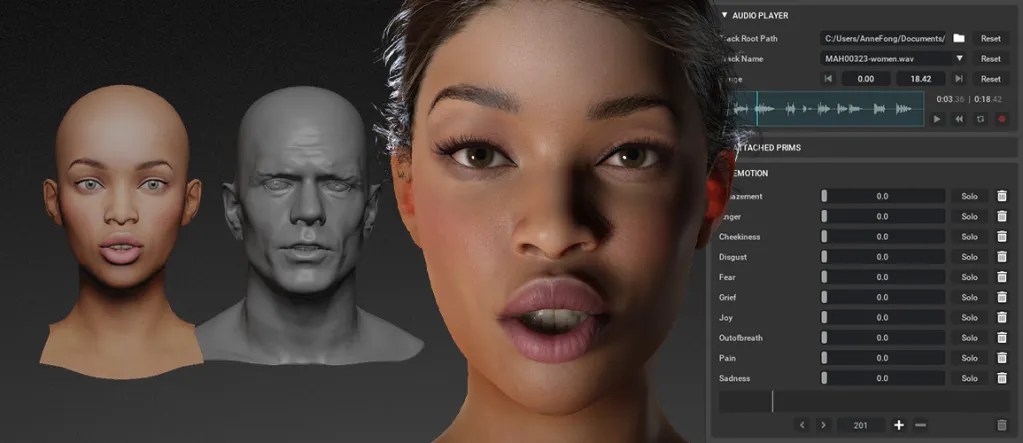 iClone における Audio2Face によるオーディオからアニメーションへの